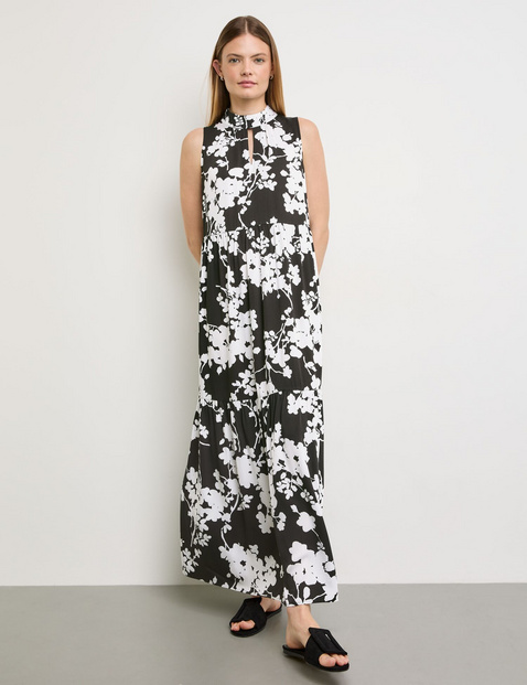 Ausgestelltes Stufenkleid mit Floralprint