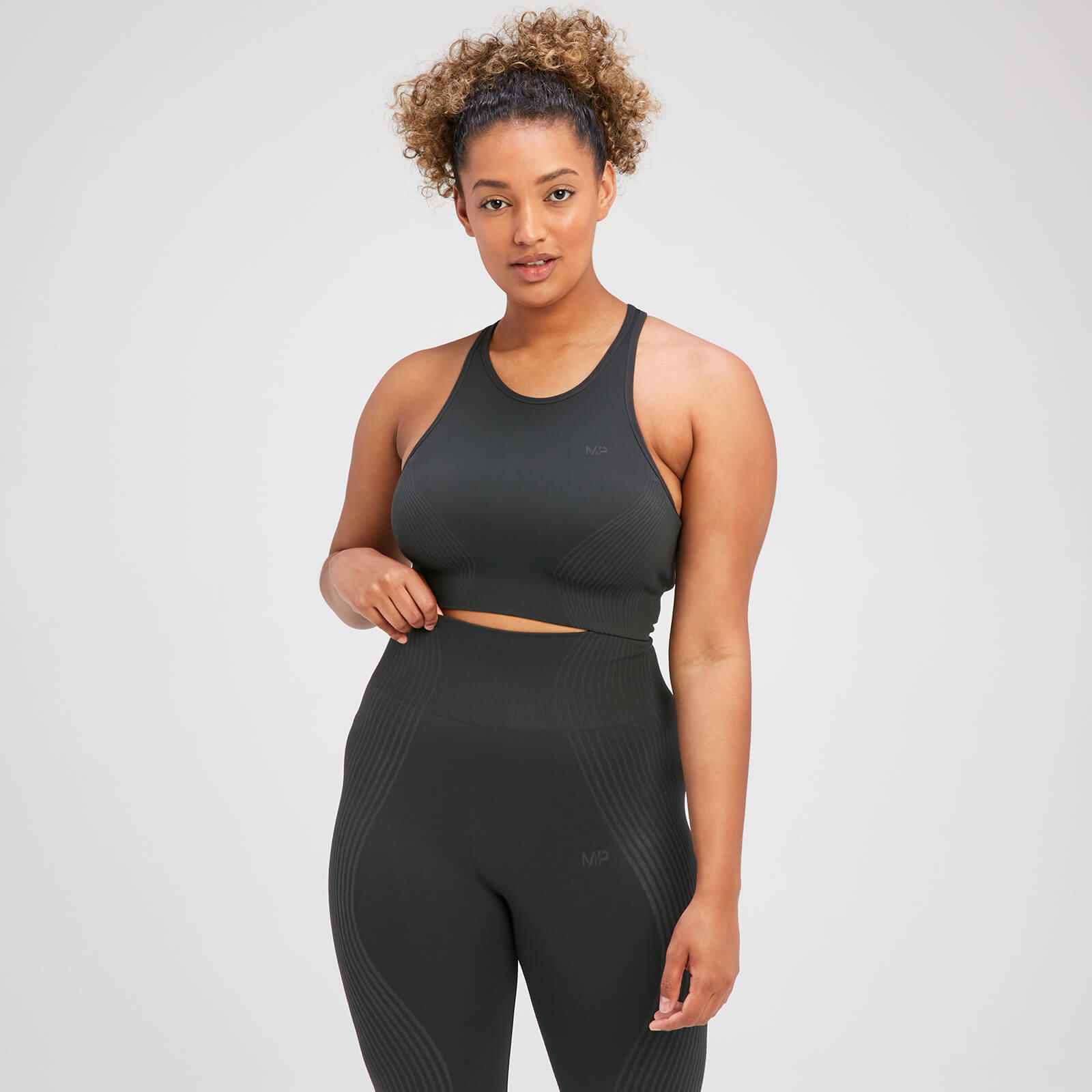 Brassière de sport sans coutures MP Tempo Illusion pour femmes – Noir