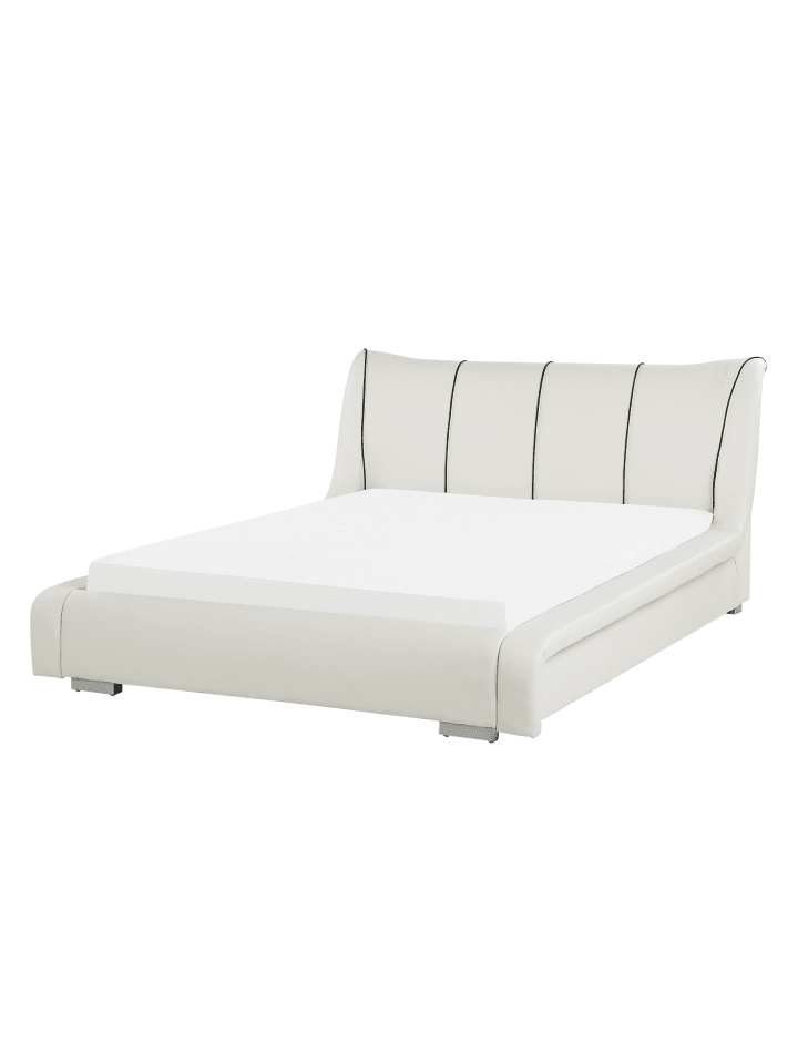 Beliani Doppelbett NANTES in Weiß/Silber - (W) 168 x (H) 97 x (L) 237 cm günstig kaufen onesize