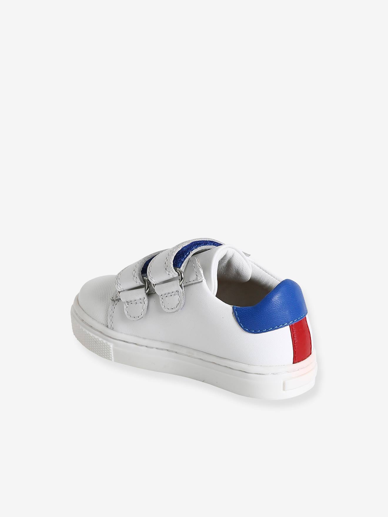 Baskets cuir scratchées bébé blanc