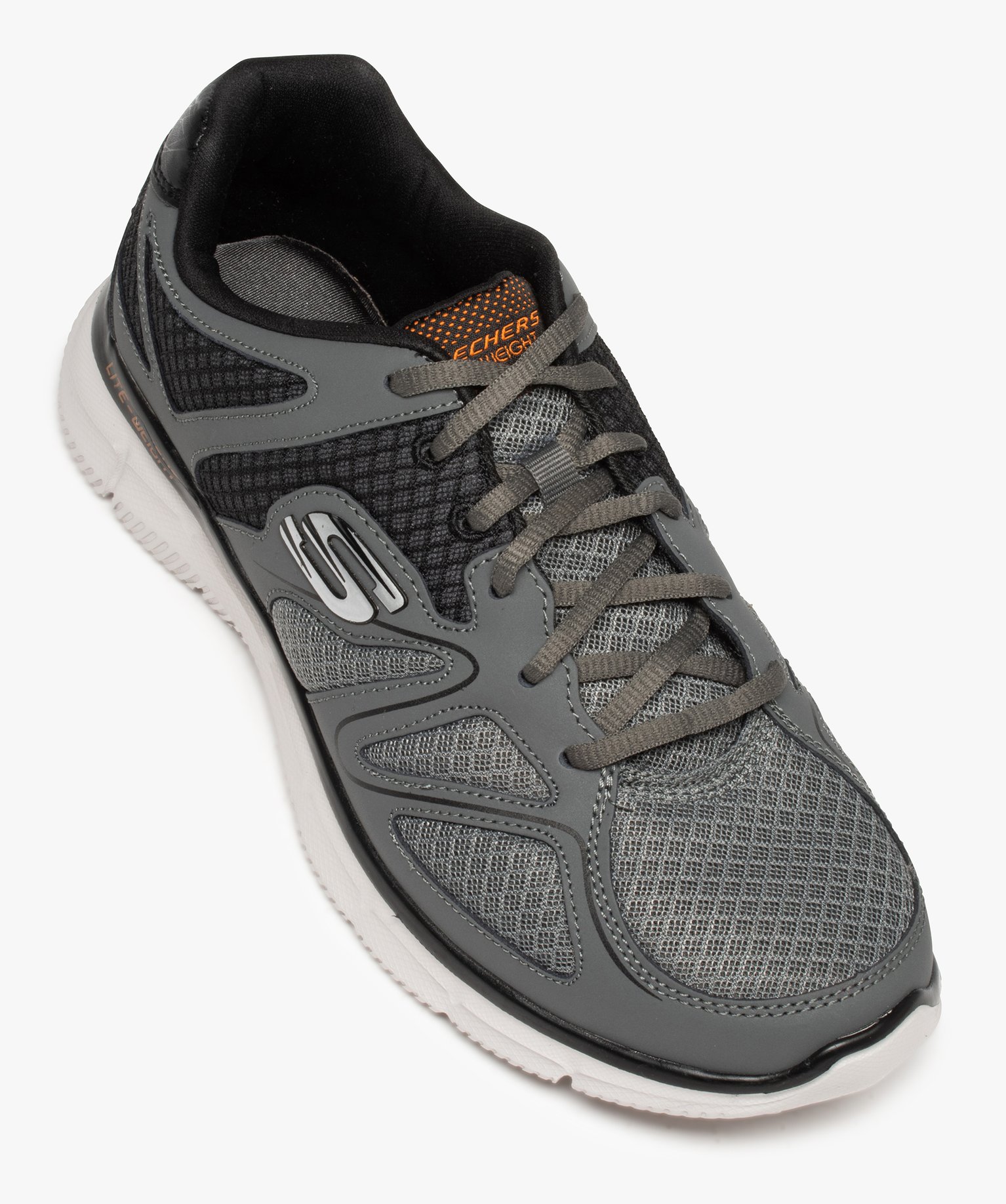 Baskets homme running unies dessus mesh – Skechers gris | GEMO