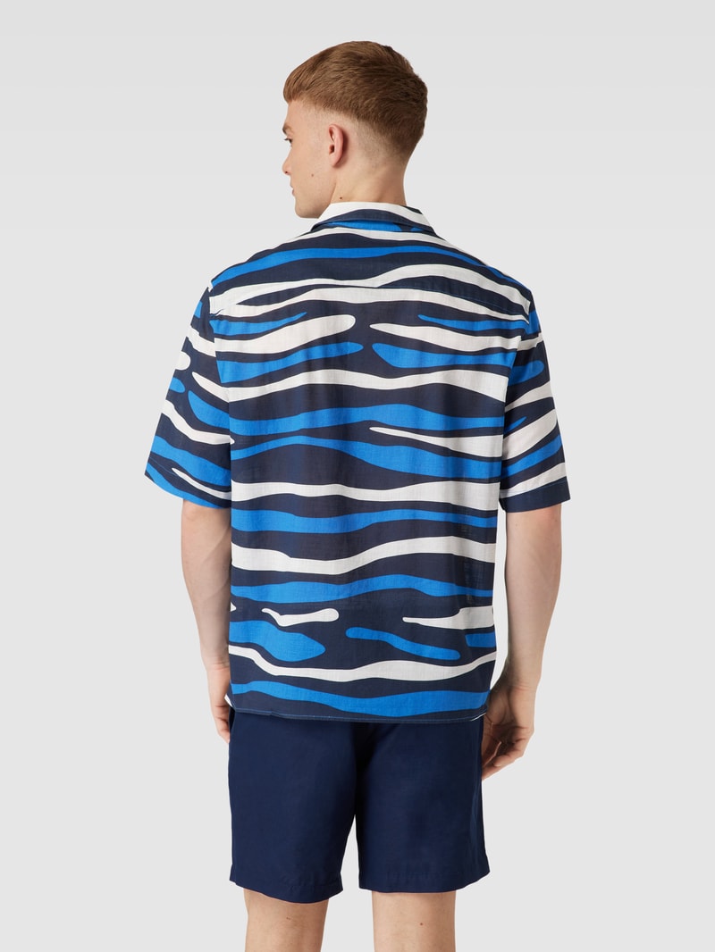 Freizeithemd mit Allover-Muster in royalblau
