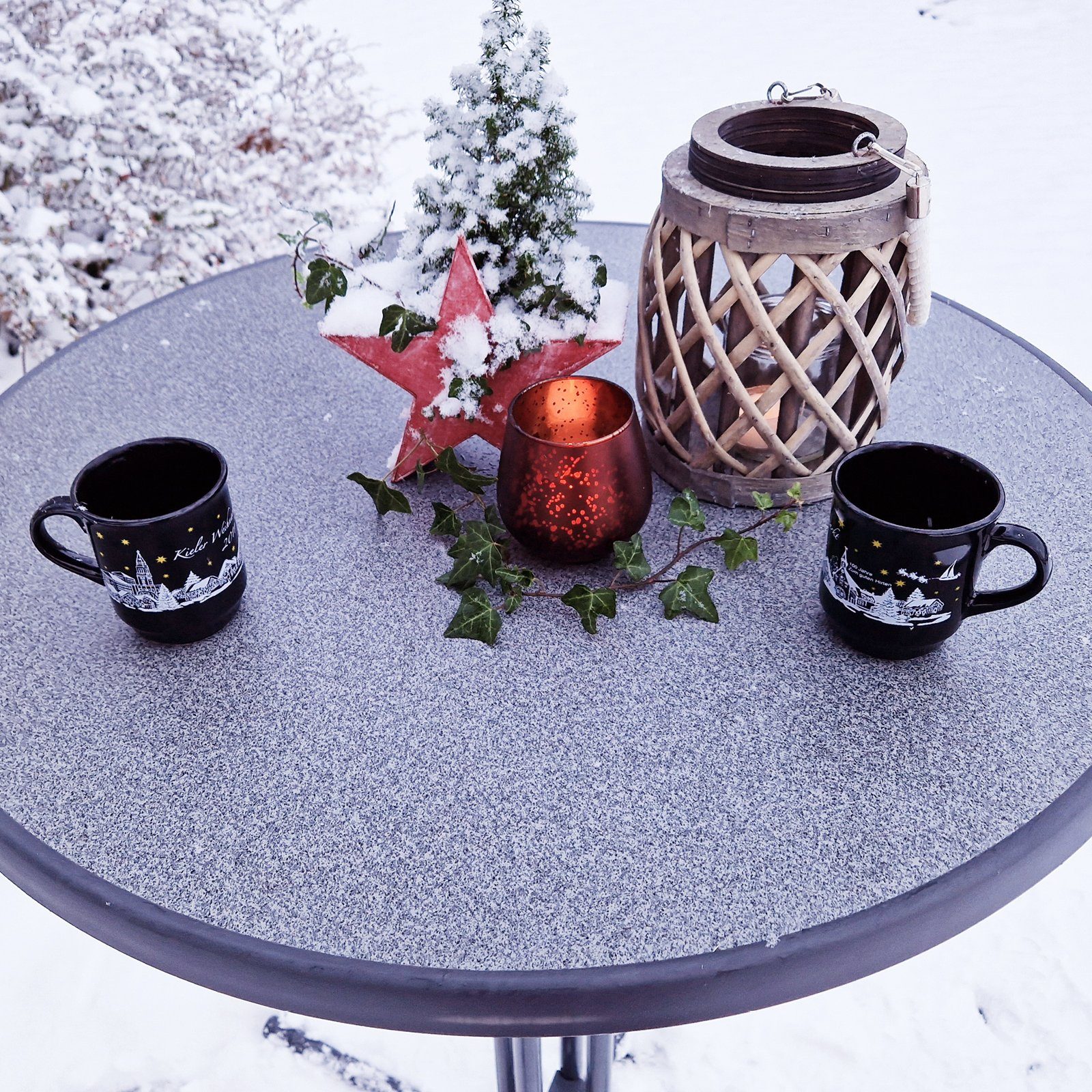 TRUTZHOLM Stehtisch Stehtisch klappbar Ø 80 cm Höhe 110 cm Stahl Gastrotisch Partytisch (1er)
