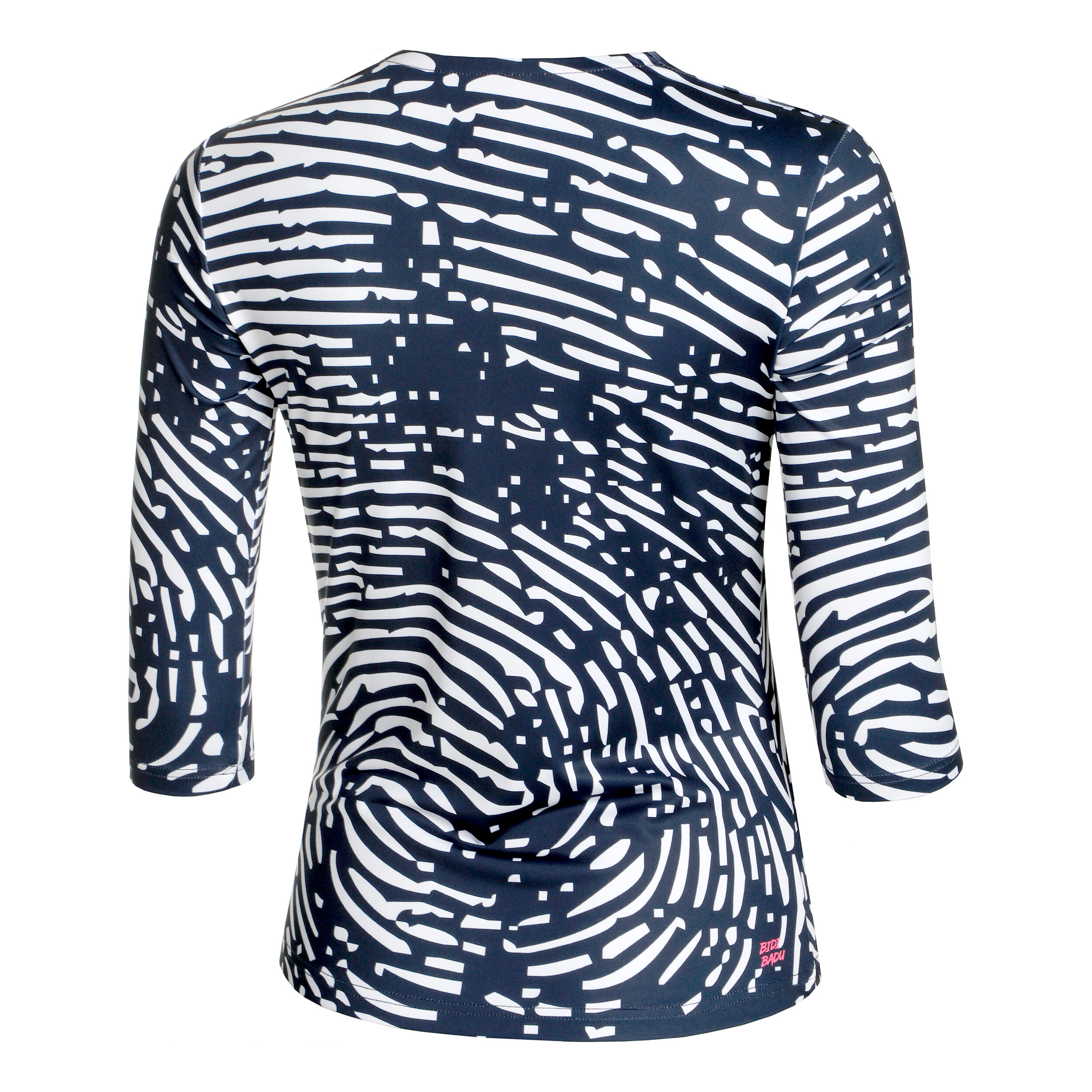 Fingerprint Printed Longsleeve Damen - Dunkelblau, Weiß