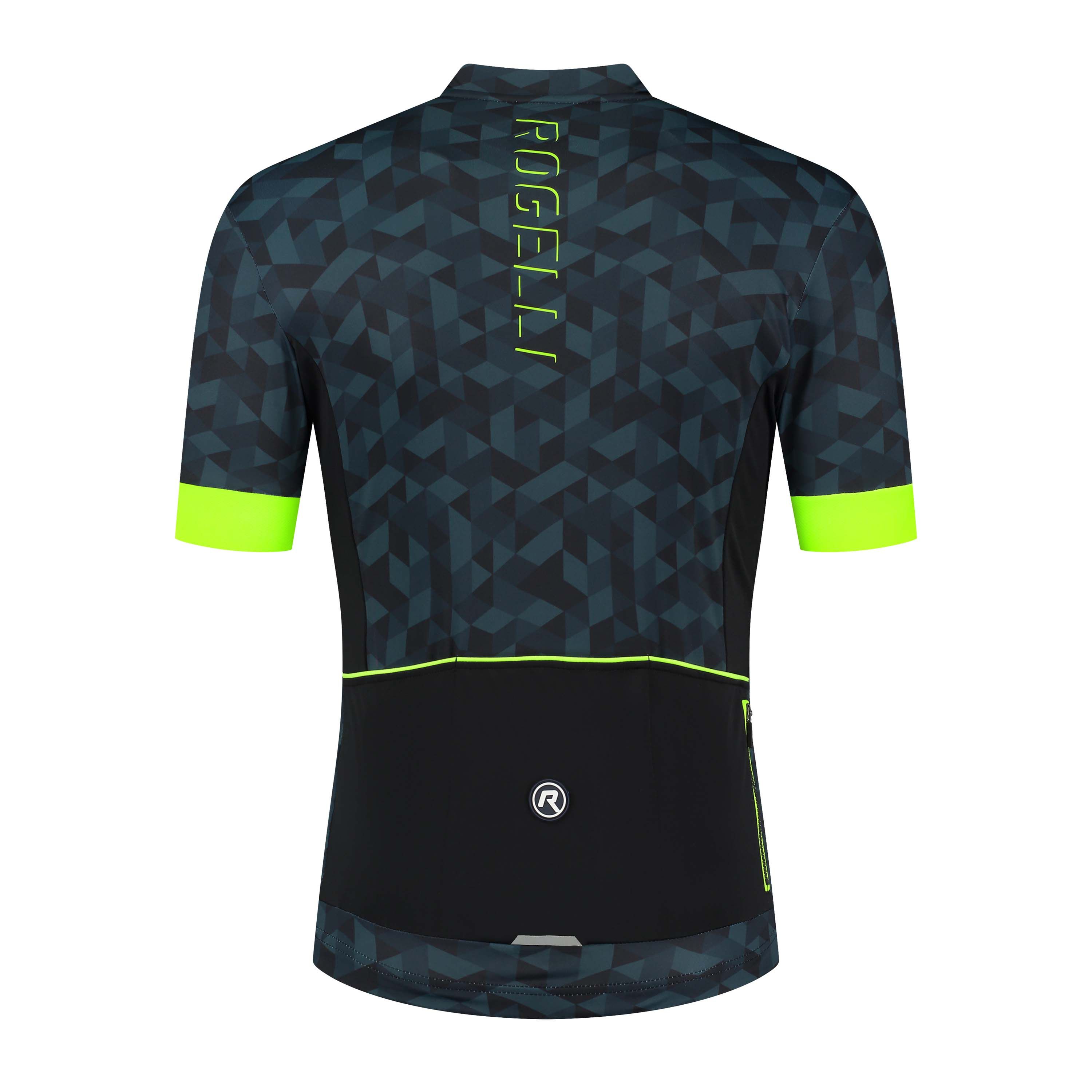 Rogelli Rubik Blau/Gelb Herren Radtrikot Kurzarm