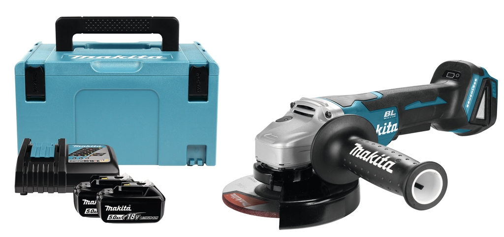 Meuleuse d'angle Makita DGA505RTJ 18 V 5,0 Ah, 125 mm, en coffret M-Box