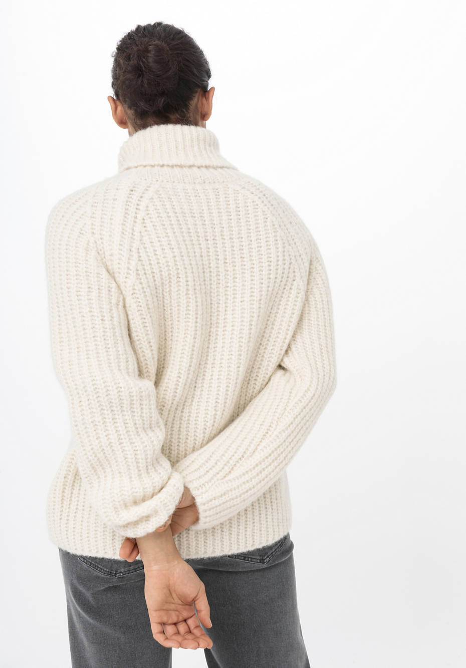Rollkragenpullover aus Alpaka mit Bio-Baumwolle
