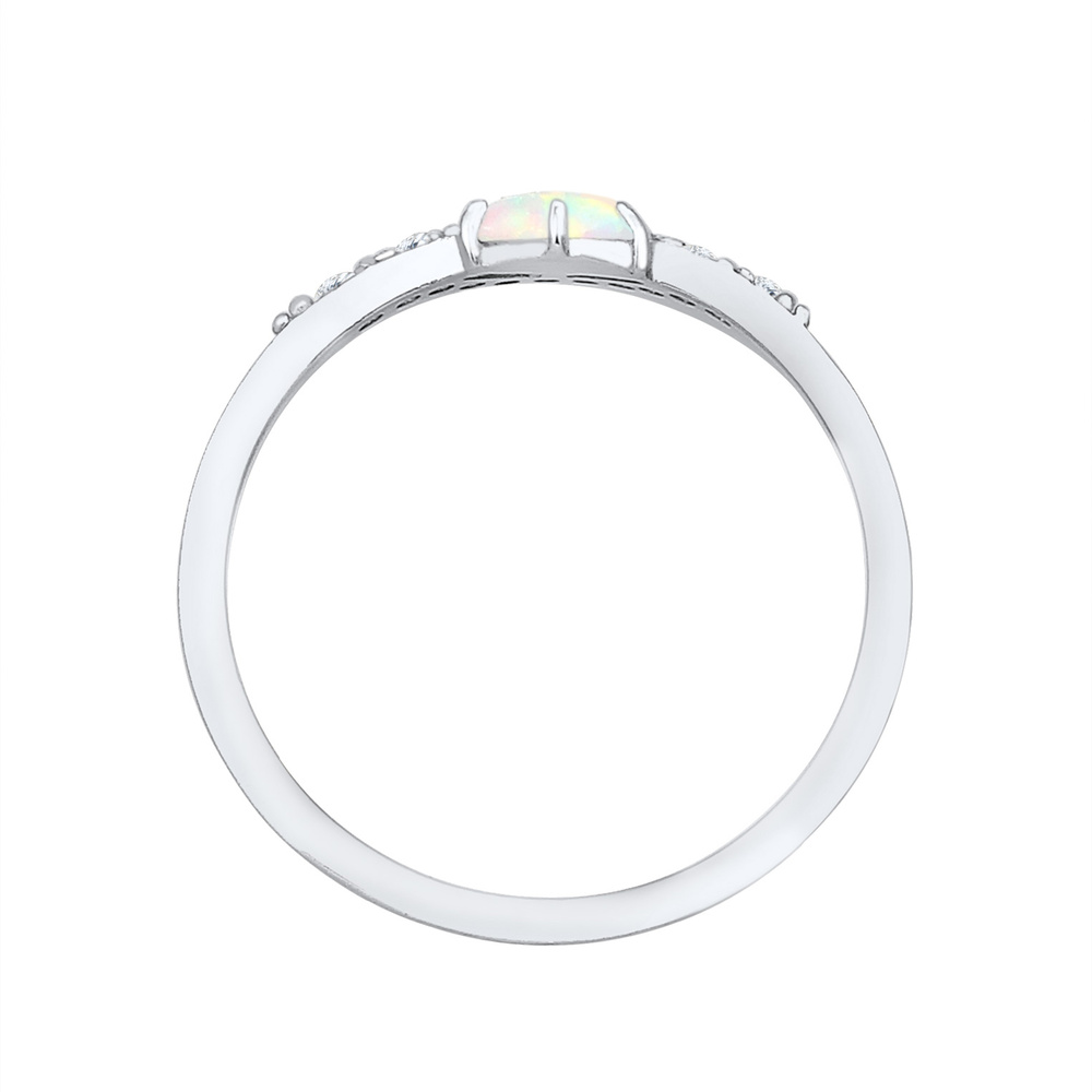 Elli Elli Bague Femme Précieuse Vintage avec Opale de Marquise Zircone en Argent Sterl Bague