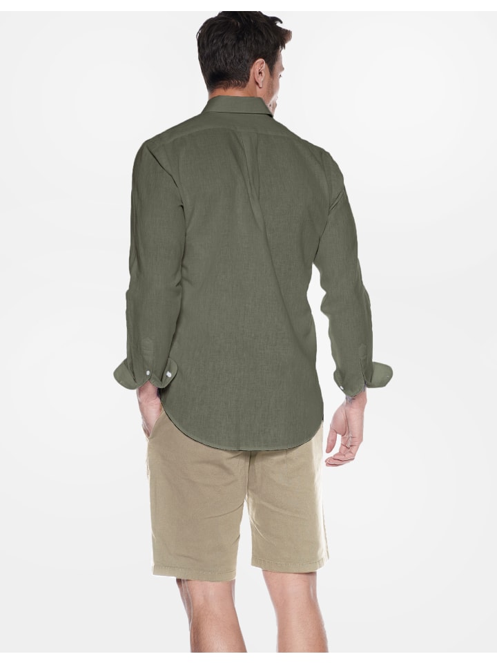 Steffen Klein Leinenhemd Tailored Fit in khaki günstig kaufen