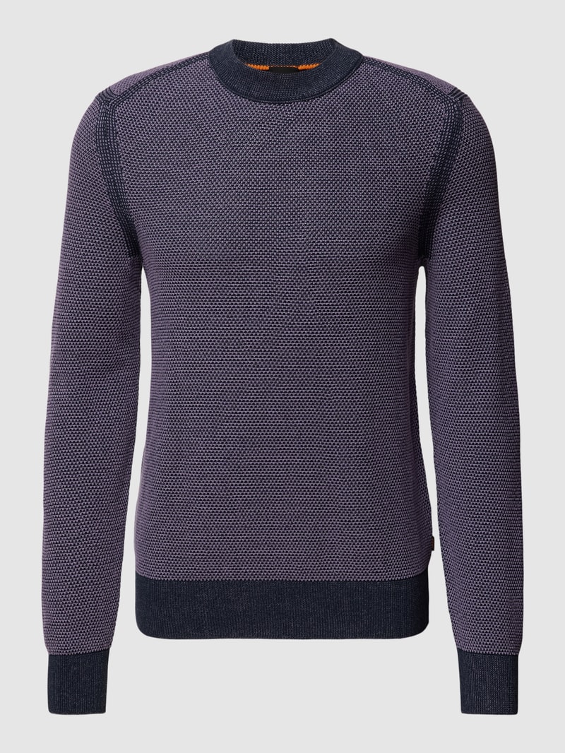 Strickpullover mit Raglanärmeln Modell 'Aquila' in marineblau