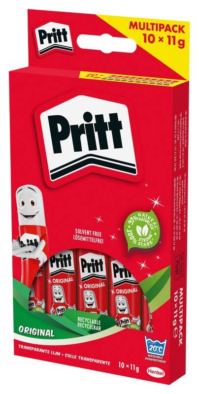 Pritt Klebestift 11 g Rot 10 Stück
