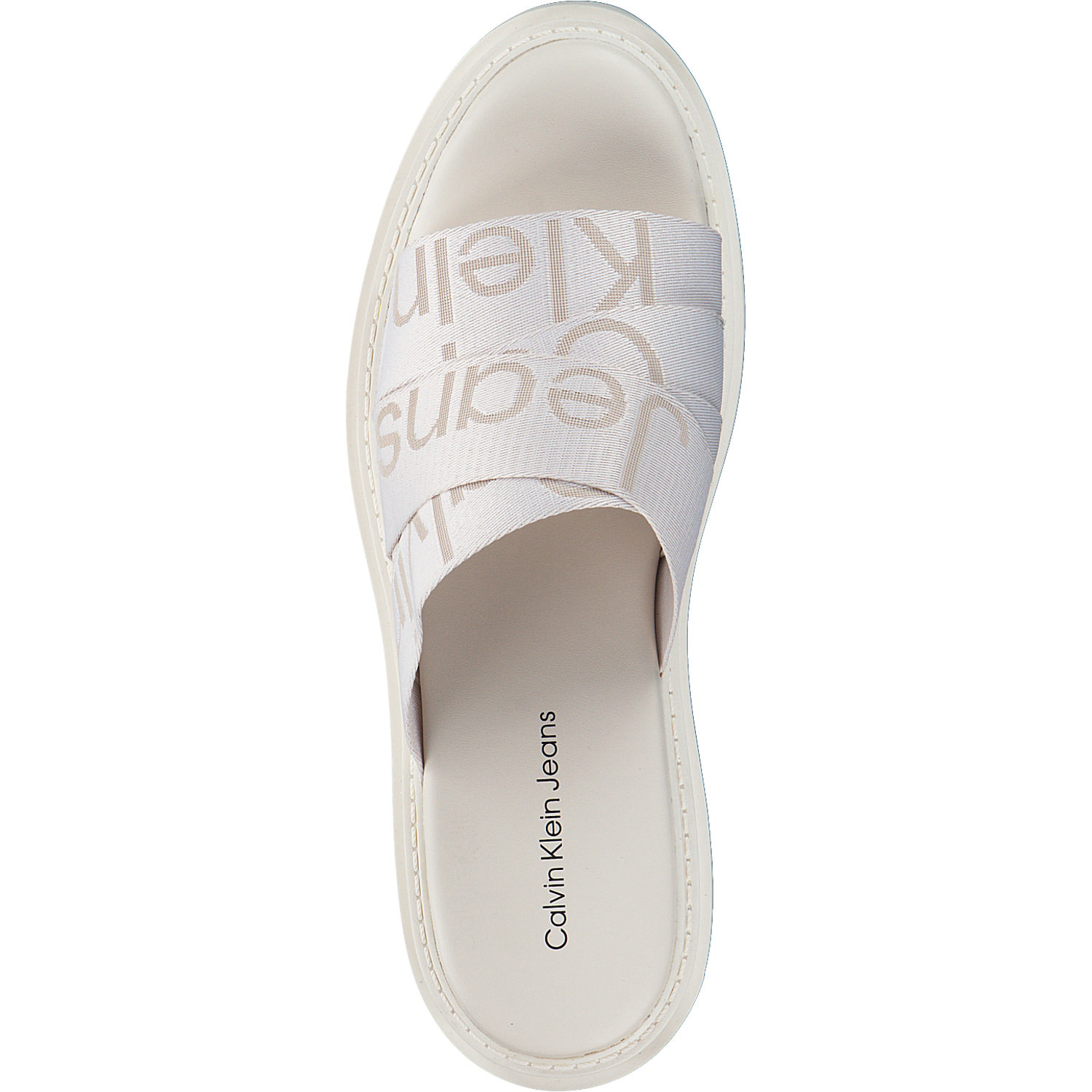 Calvin Klein YW0YW00949, Plateau-Pantoletten, Damen, Ancient white
