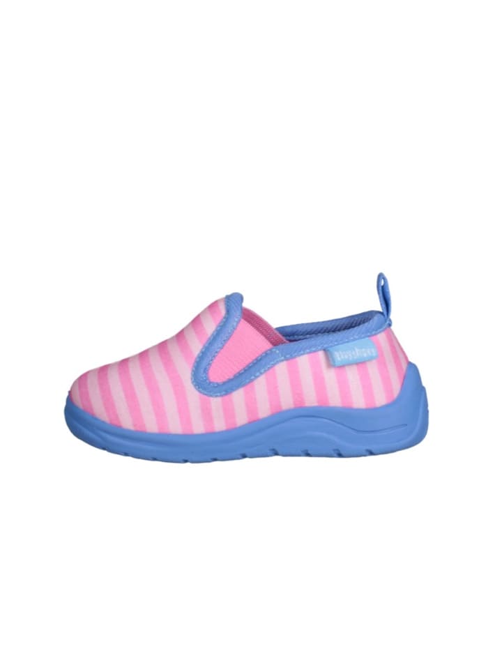 Playshoes Hausschuh Ringel in Pink/Türkis günstig kaufen