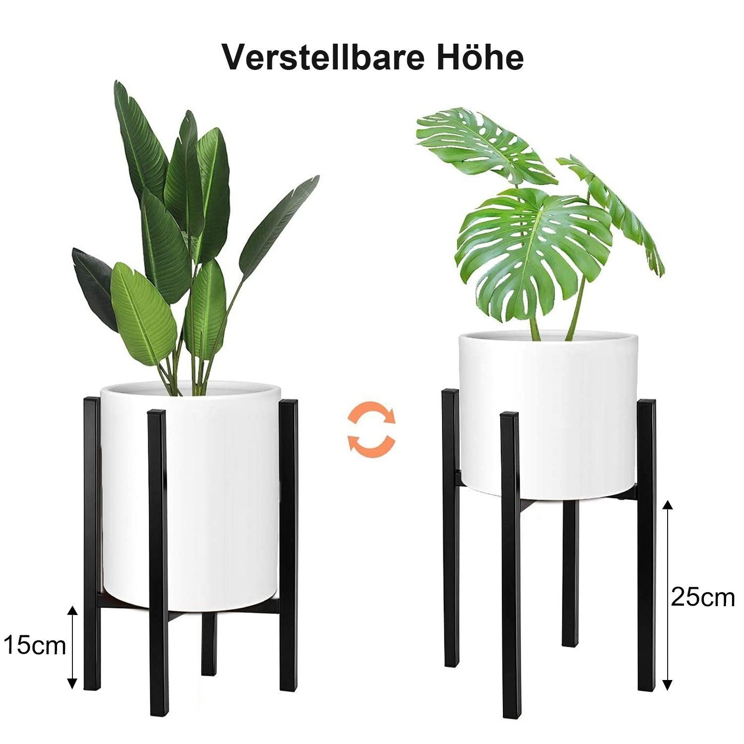 Vicbuy Blumenständer, Metall Regal Erweiterbar 23-37cm & Verstellbare Höhe