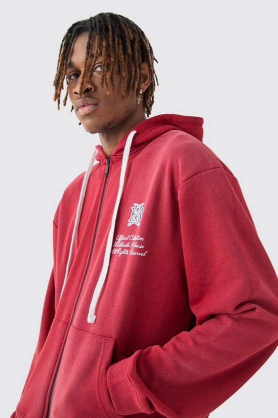 Tall kastiger Oversize Hoodie mit Dark Tropics Print