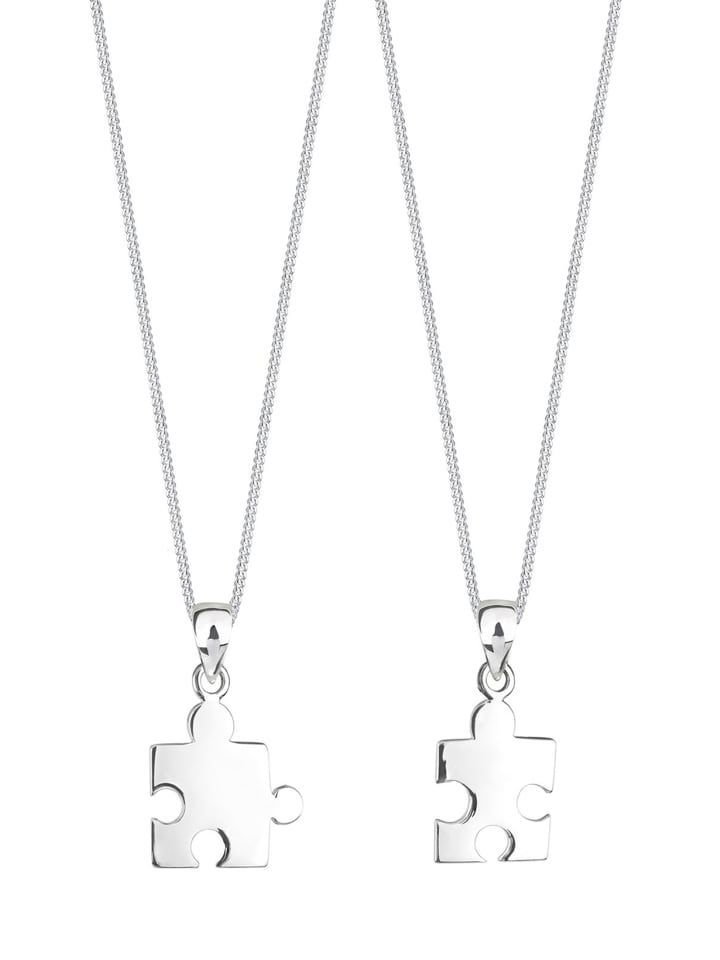 Elli Halskette 925 Sterling Silber Puzzleteile in Silber günstig kaufen 45 cm