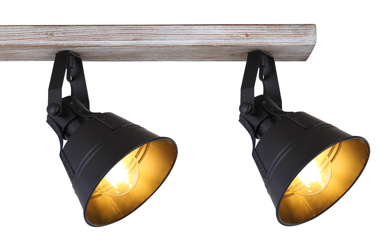 Globo Lighting - GÜNTHER - Strahler Holz weiß, 4x E27