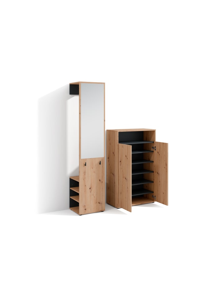 byLiving Garderoben-Set Lyon 2tlg. in Eiche-Optik günstig kaufen onesize