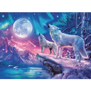 Ravensburger Puzzle - Wolf im Nordlicht (500 Teile)
