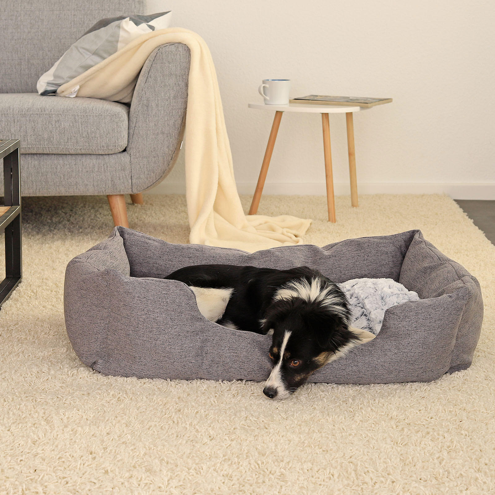 Lionto Hundebetten Lionto Hundebett mit Wendekissen meliert grau L