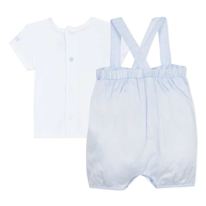 Ensemble salopette en satin bleue naissance Absorba