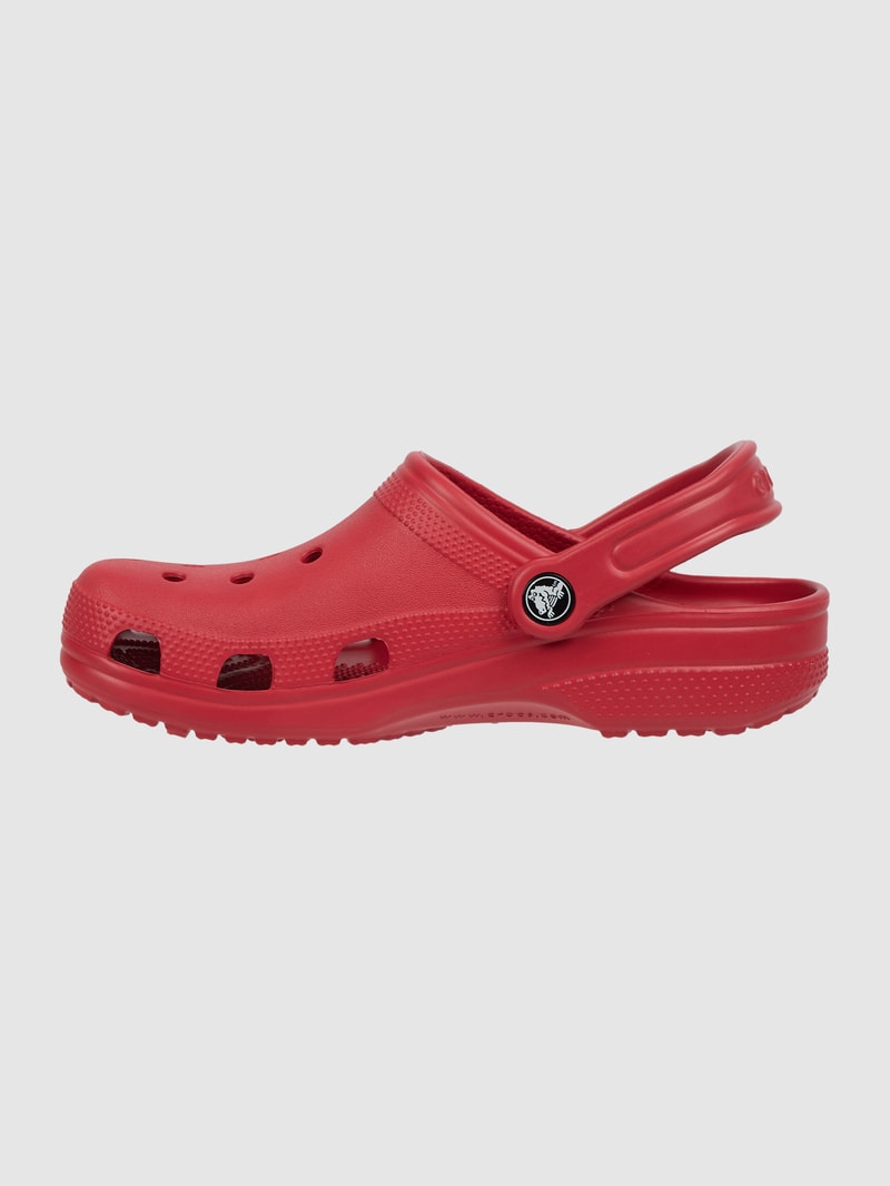 Clogs mit Fesselriemen in rot
