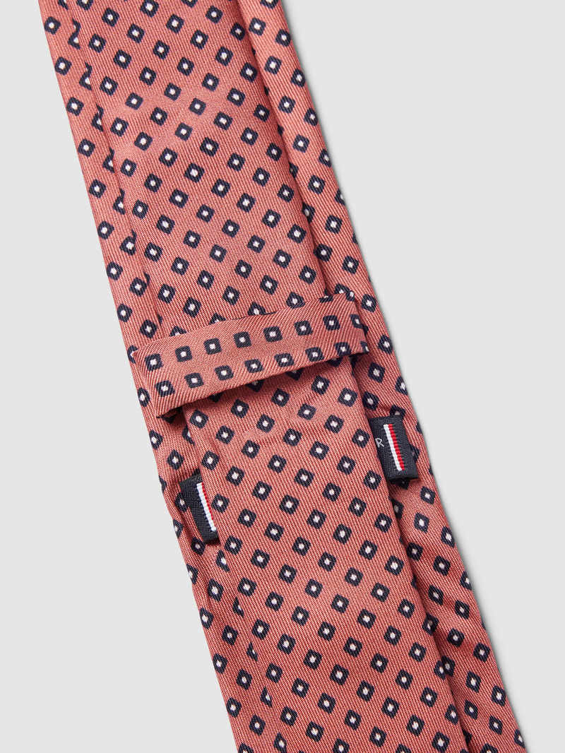 Krawatte mit Allover-Muster Modell 'Bi-Colour' in orange