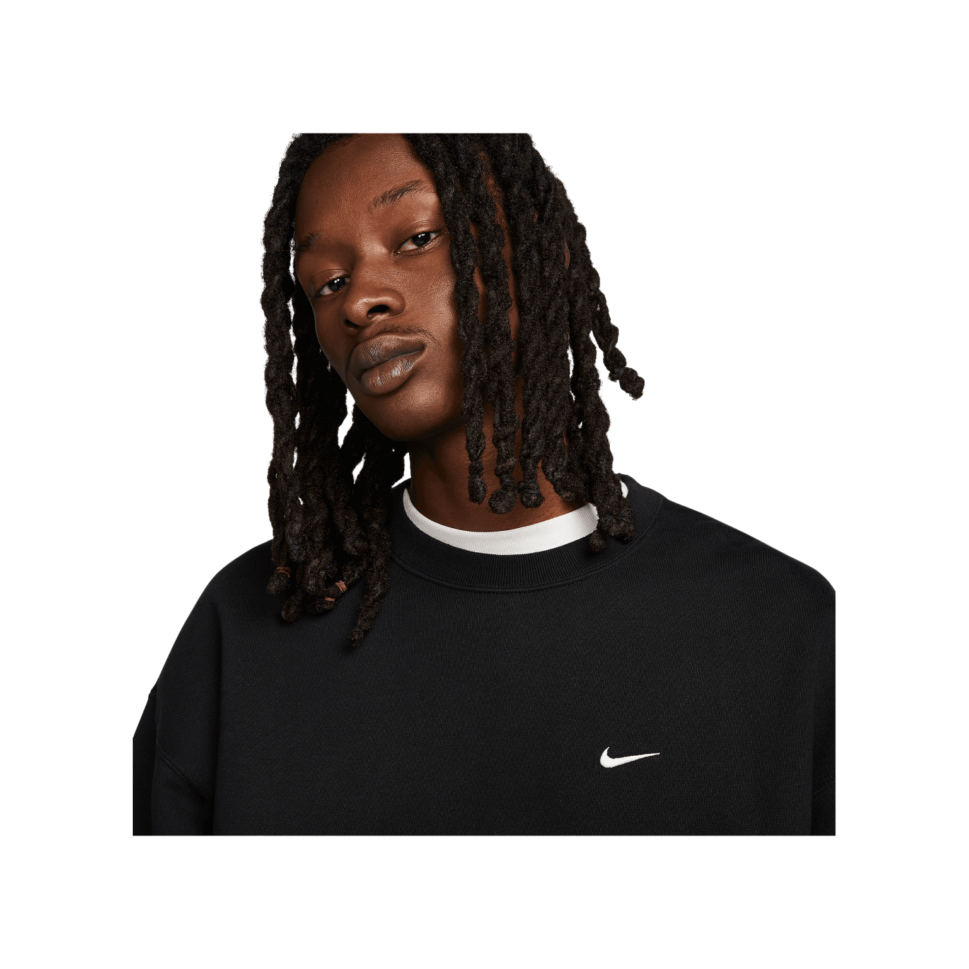 Nike Fleece Solo Swoosh Crew Sweatshirt Schwarz F010