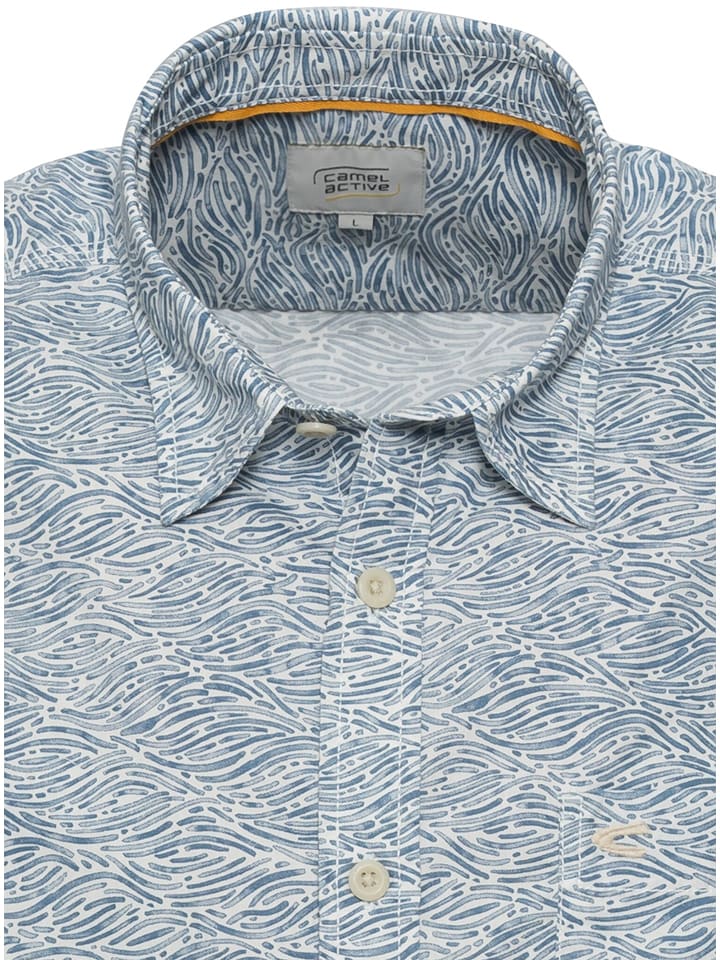 Camel Active Hemd - Regular fit -  in Hellblau/ Beige günstig kaufen