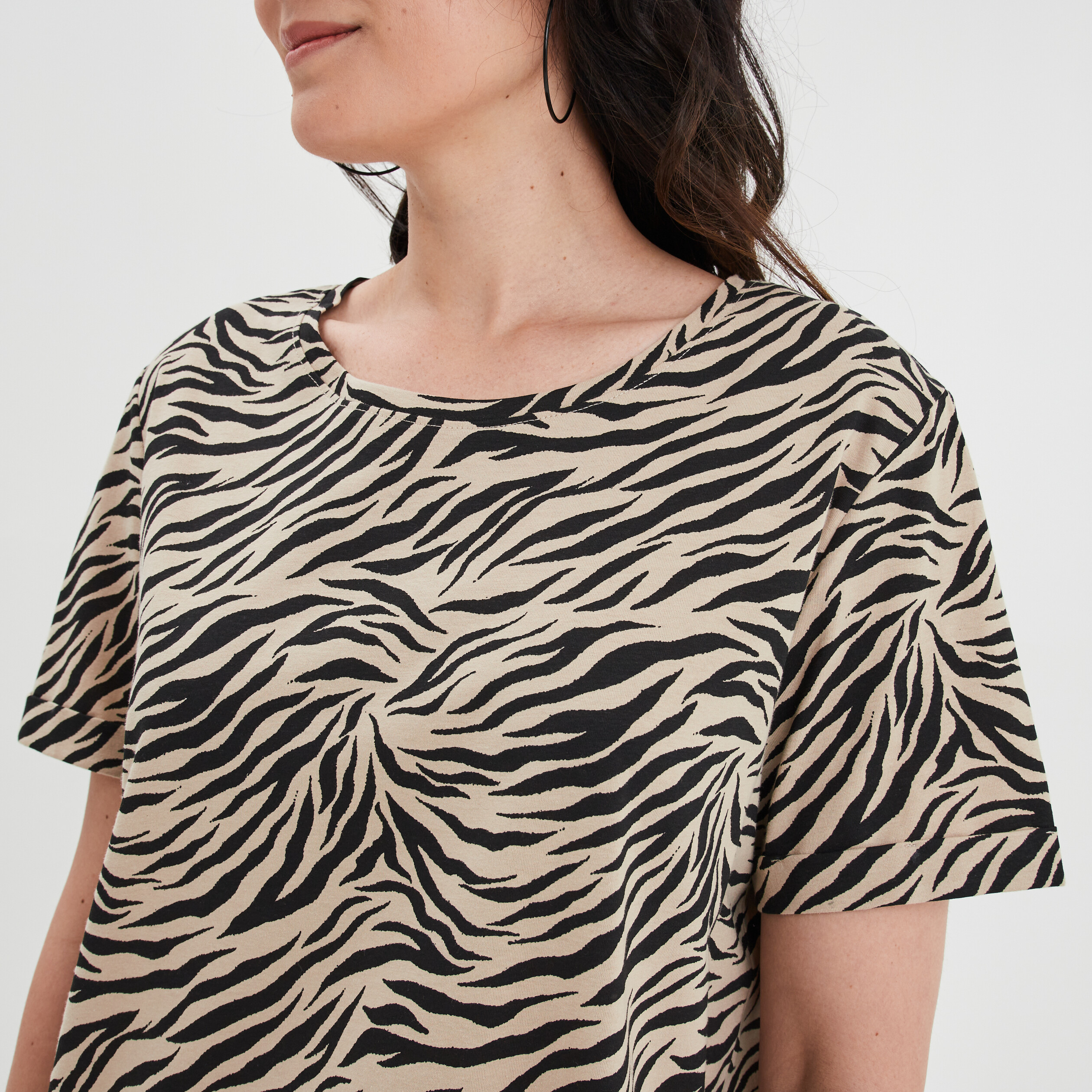 T-shirt oversize dos long Liberto beige femme | La Halle