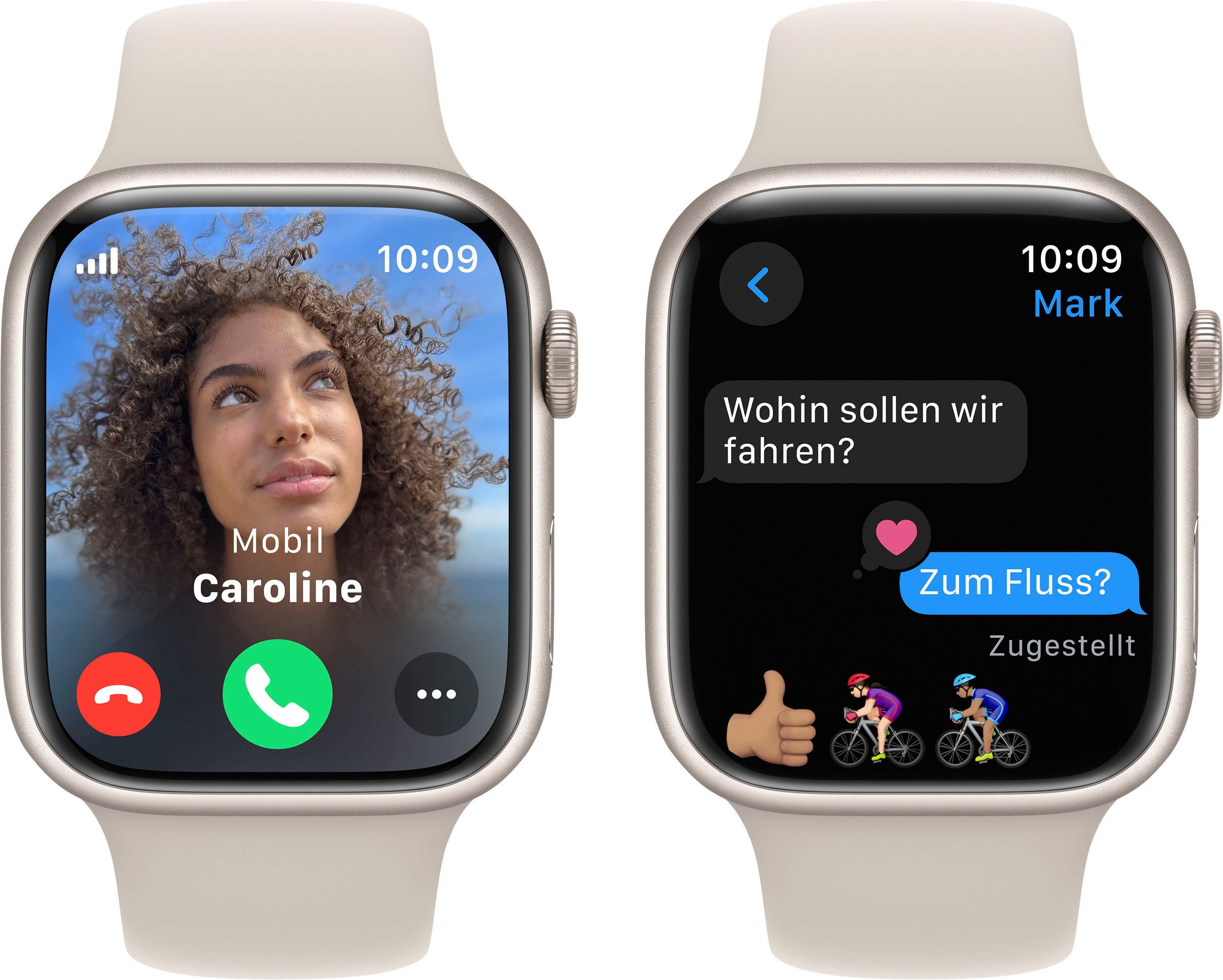 Apple Watch Series 9 GPS + Cellular 45mm Aluminium Smartwatch (4,1 cm/1,77 Zoll, Watch OS 10), Sport Band