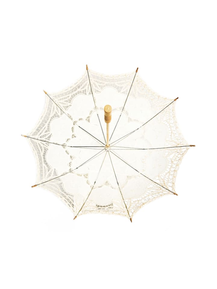 COFI 1453 Handgemachte Brautschirme Spitze Hochzeitfeier robustem Holzgriff in Creme günstig kaufen onesize