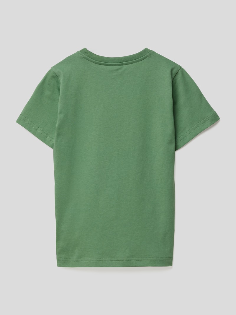 T-Shirt mit Label-Stitching in grün