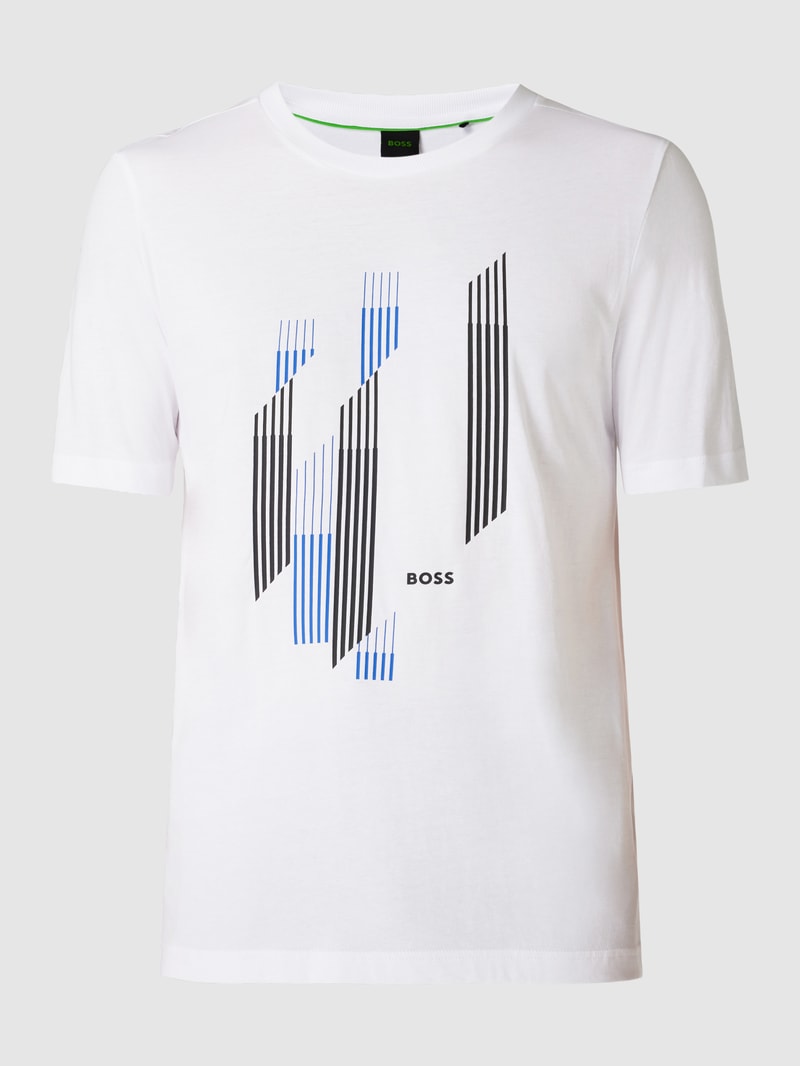 T-Shirt aus Baumwolle mit Label-Detail in weiß
