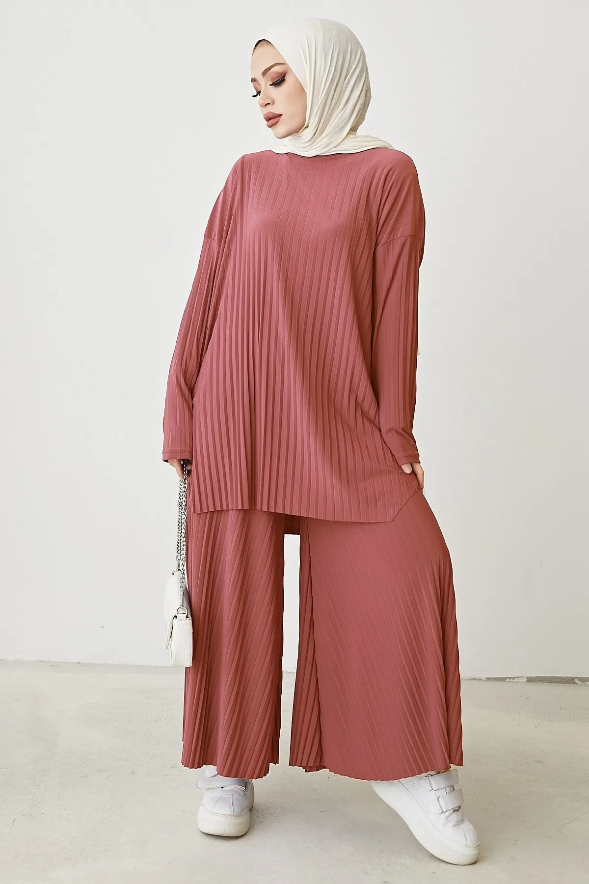 InStyle  Mila Faltenhosen-Tunika-Doppelset - Dusty Rose