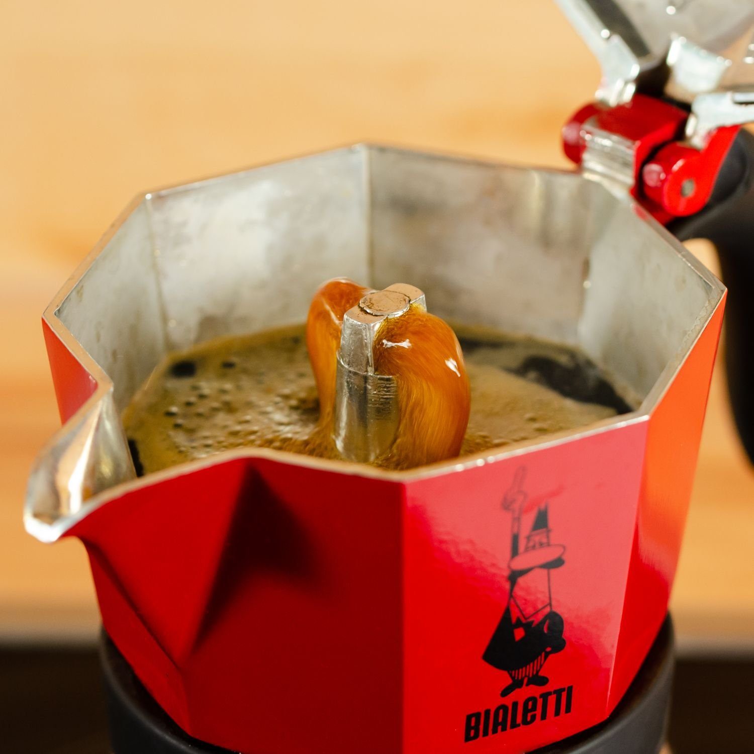 BIALETTI Espressokocher Rainbow Rot für eine Tasse