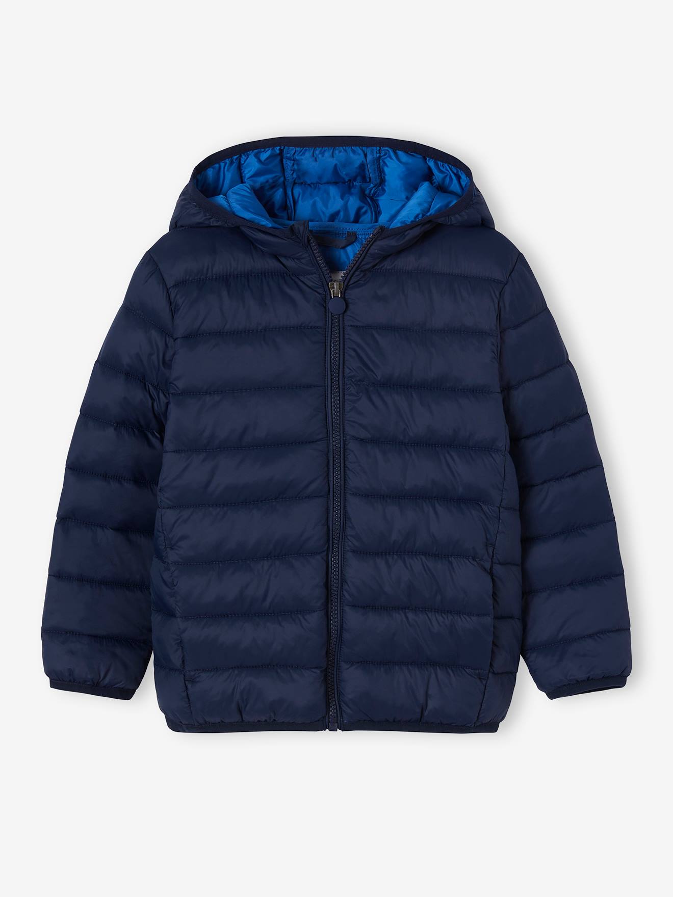 Doudoune légère à capuche garçon bleu