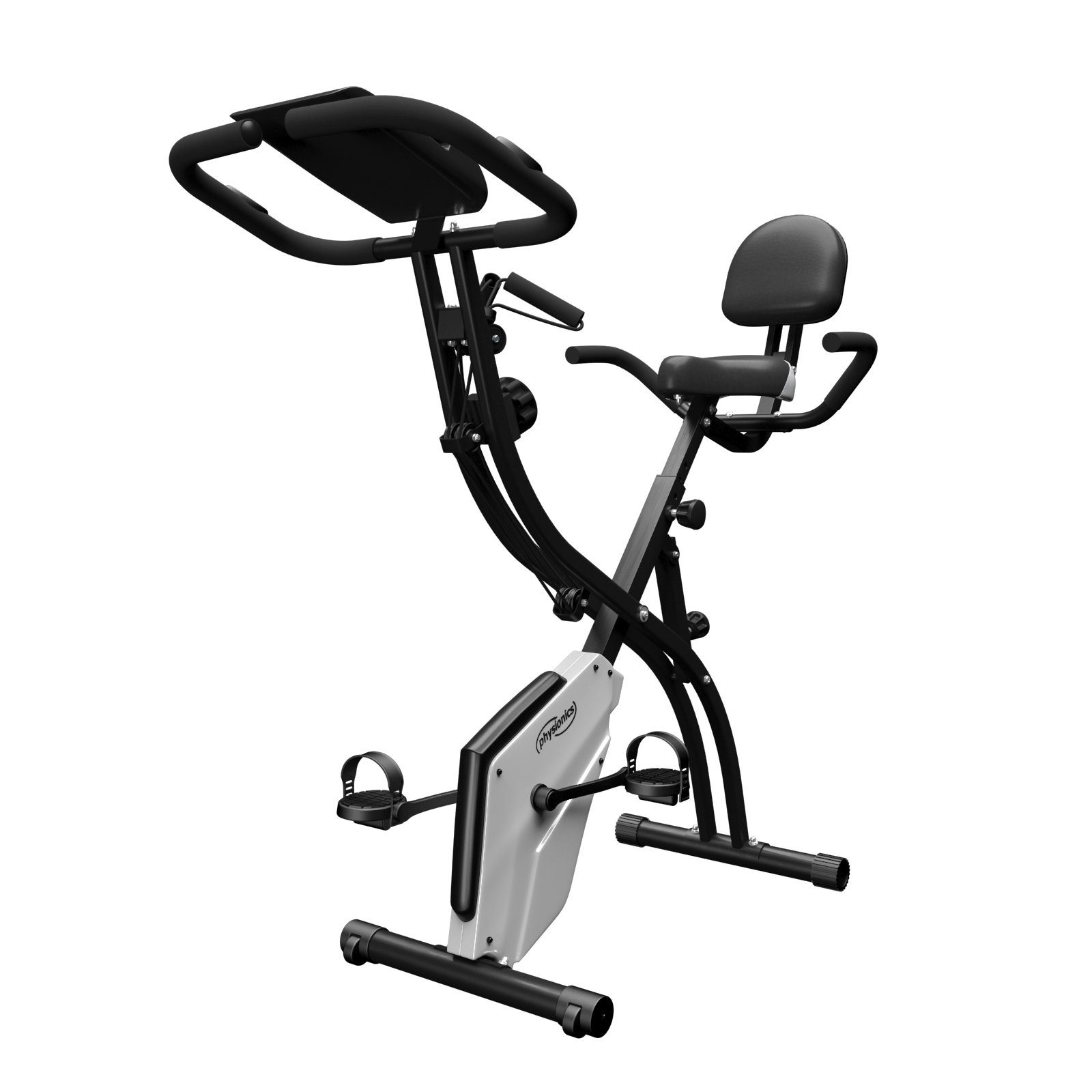 Physionics Heimtrainer Fahrrad Klappbar Fitnessbike 120kg Hometrainer Ergometer