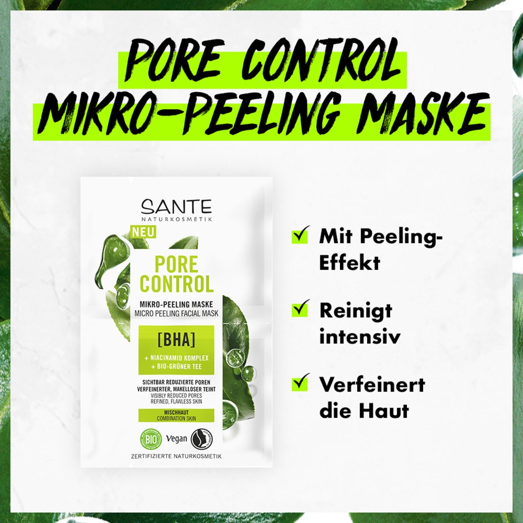 Mikro-Peeling Maske mit BHA. Niacinamid Komplex & Bio-Grüner Tee