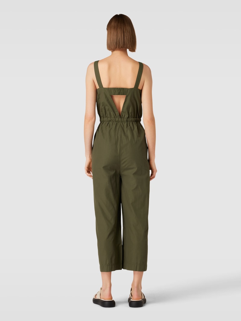 Jumpsuit mit Taillenbund Modell 'Jeanet' in olivgrün
