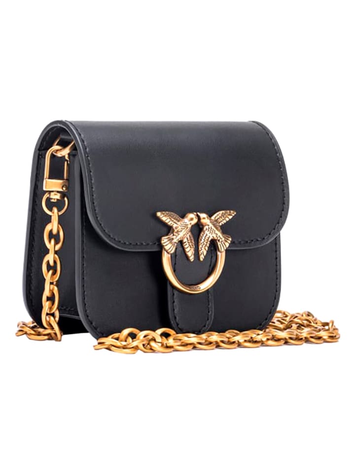 Pinko Leder-Umhängetasche in Schwarz - (B)12 x (H)10 x (T)5 cm günstig kaufen onesize