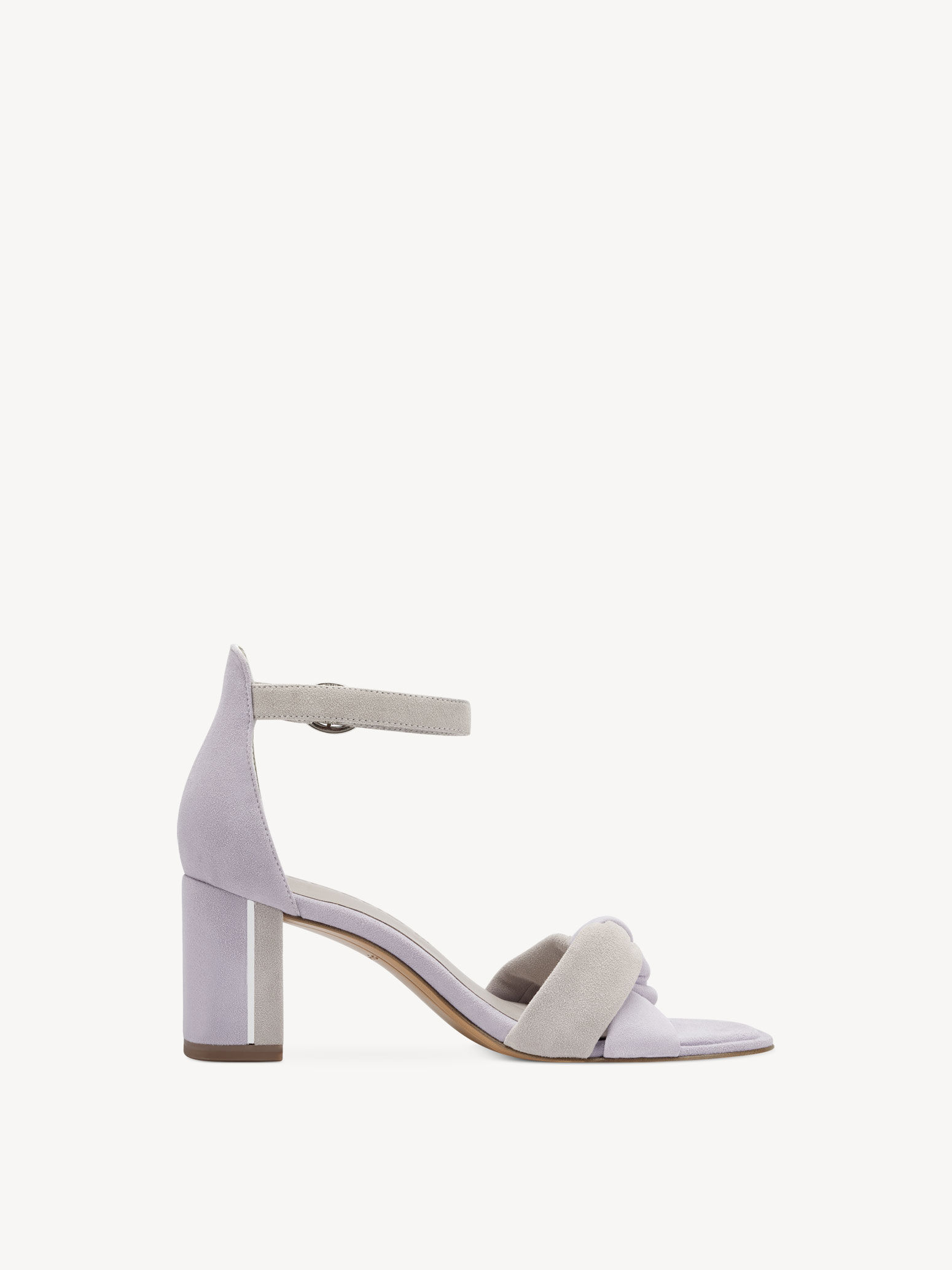 Sandale à talon en cuir - mauve