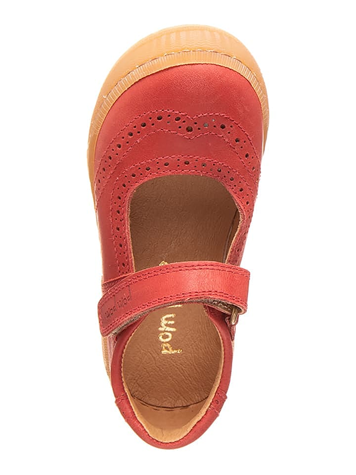 POM POM Leder-Spangenballerinas in Rotbraun günstig kaufen 31