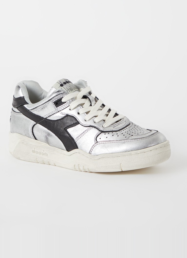 Diadora B560 lietotas ādas kedas ar metālisku apdari