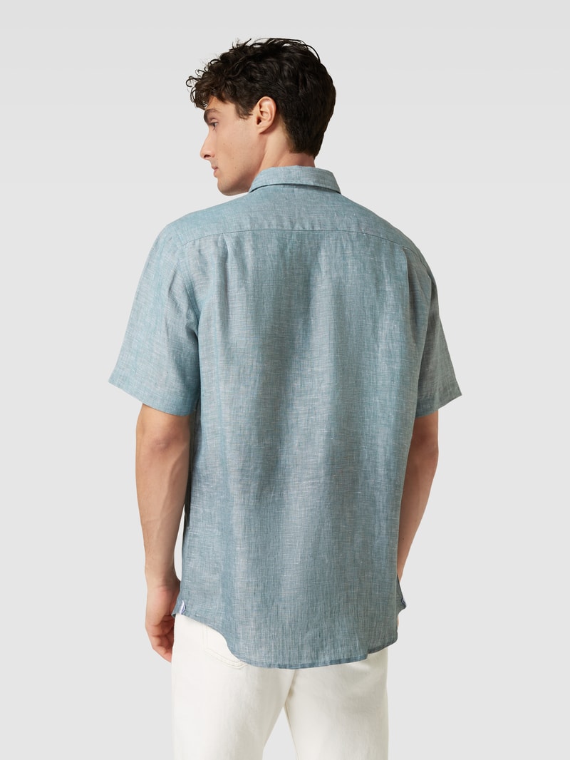 Freizeithemd mit Button-Down-Kragen in metallic grün