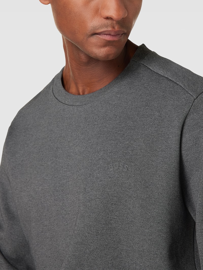 Sweatshirt mit Strukturmuster Modell 'Salbo' in mittelgrau