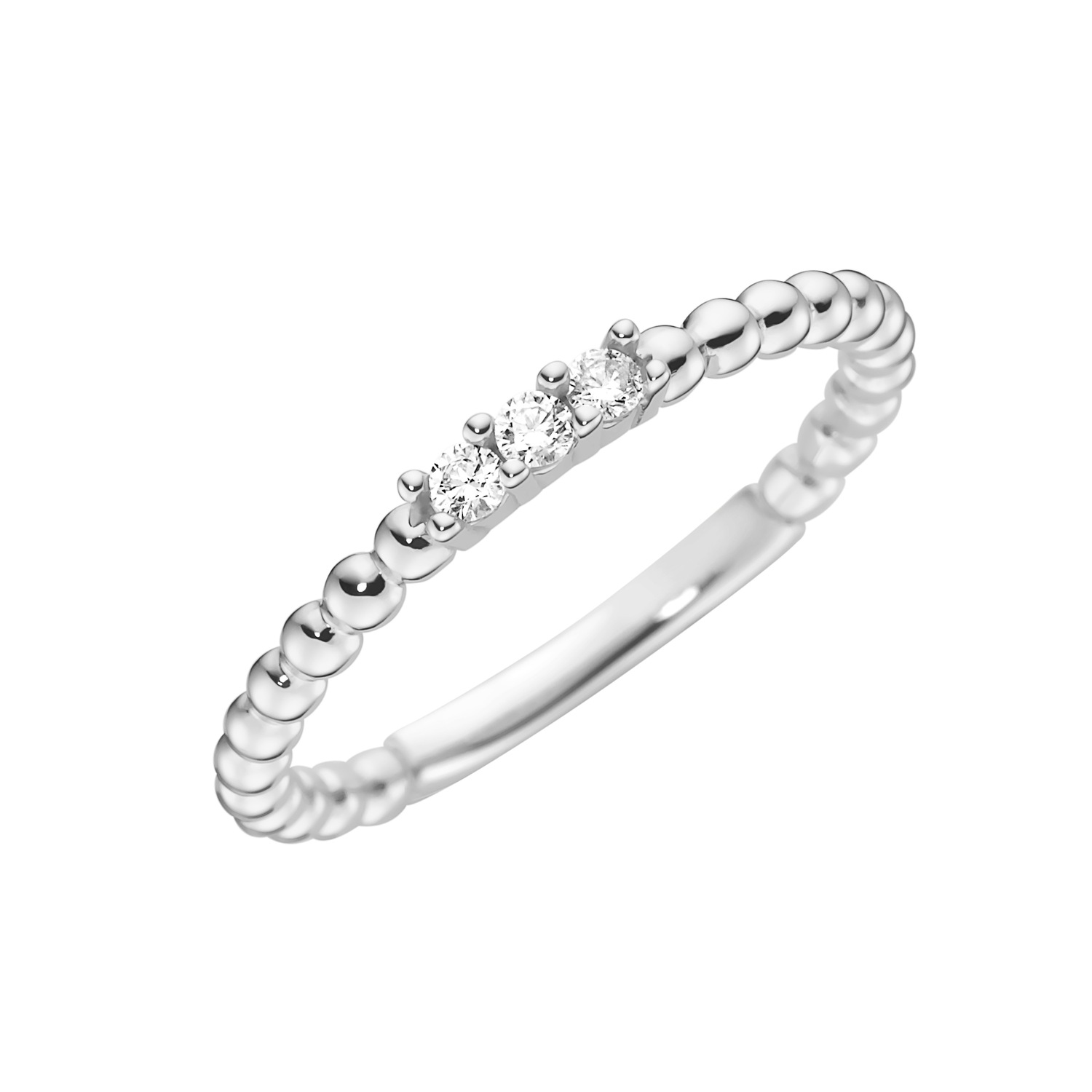 Ring in Kugel-Design mit Zirkonia. Gold 375