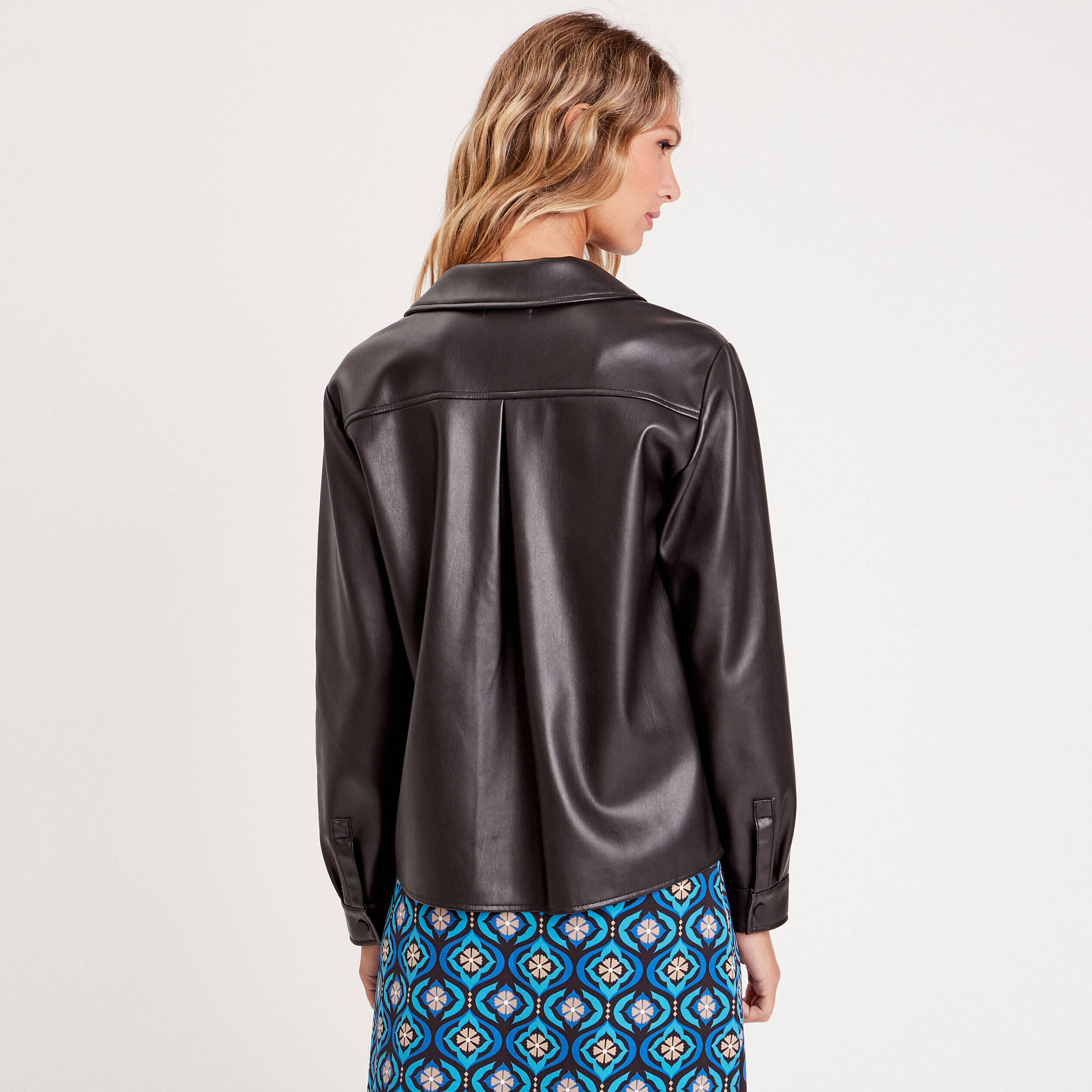 Surchemise simili cuir noir femme | Cache Cache