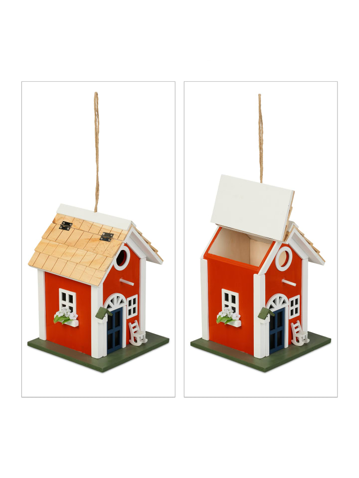 relaxdays Deko Vogelhaus in Bunt - (B)18,5 x (H)25 x (T)18,5 cm günstig kaufen onesize