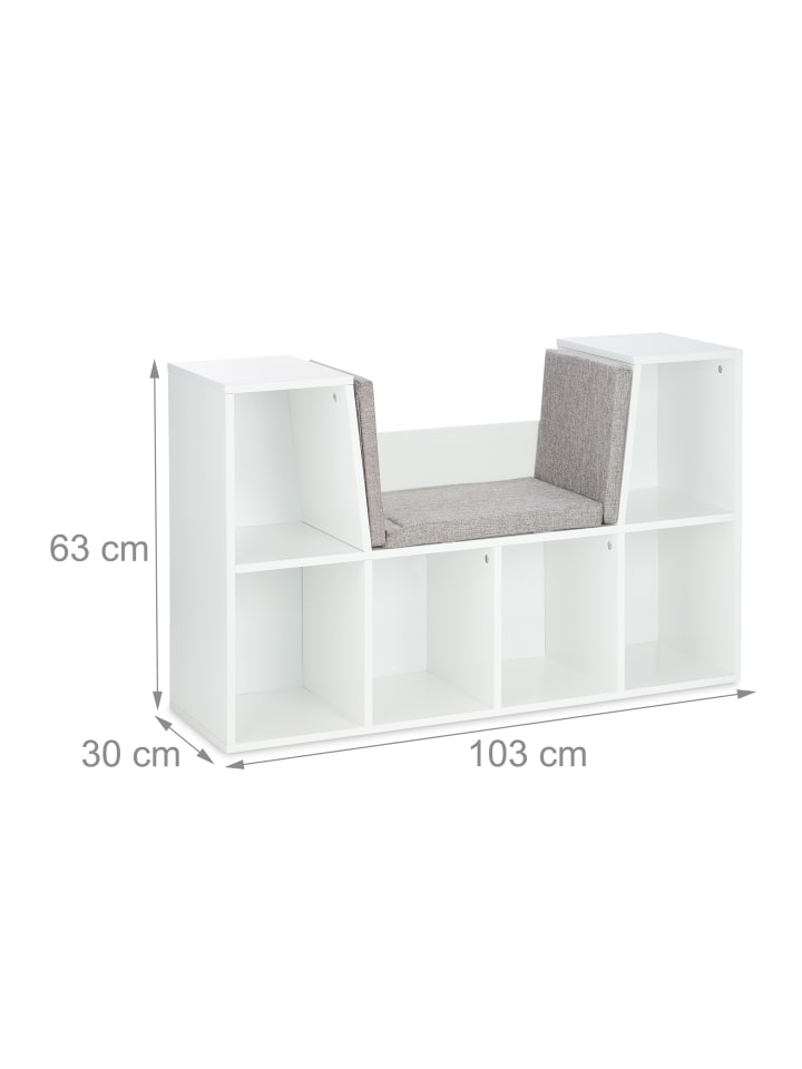 relaxdays Bücherregal Sitzkissen in Weiß günstig kaufen onesize